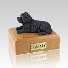 Shar Pei Black Laying Large Dog Urn