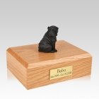 Shar Pei Black Sitting Large Dog Urn