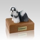 Shih Tzu Black & White Standing Medium Dog Urn