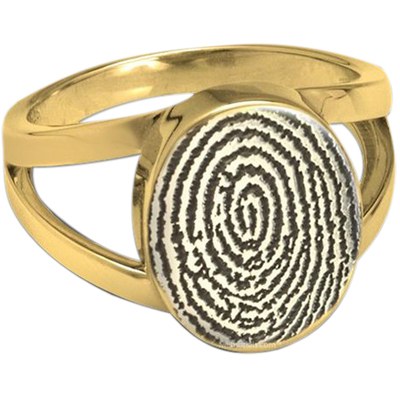 Signet 14k Gold Cremation Print Ring