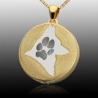 Signet Silhouette Paw 14k Gold Print Cremation Keepsakes