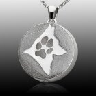 Signet Silhouette Paw 14k White Gold Print Cremation Keepsakes