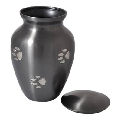 Silver Paw Print Medium Cremation Urn