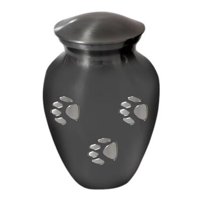 Silver Paw Print Medium Cremation Urn