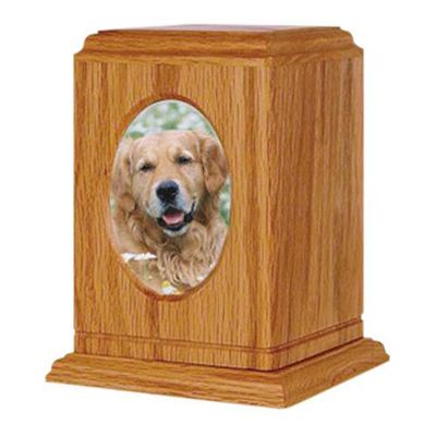 Simplicity Oak Photo Pet Urn