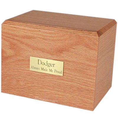 Simplicity Oak Large Pet Cremation Urn