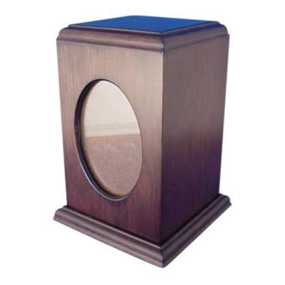 Simplicity Walnut Photo Pet Urn