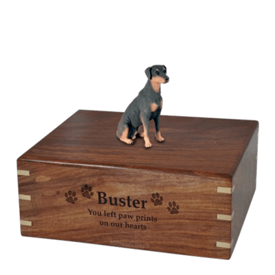 Sitting Doberman Large Doggy Urn