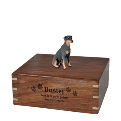 Sitting Doberman Medium Doggy Urn