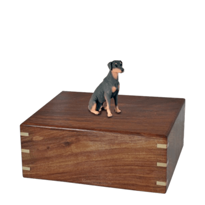 Sitting Doberman Medium Doggy Urn