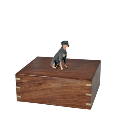 Sitting Doberman Small Doggy Urn