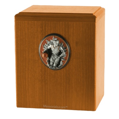 Slam Dunk Oak Cremation Urn