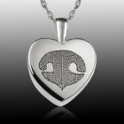 Small Heart Nose 14k White Gold Print Cremation Keepsake