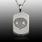 Small Nose 14k White Gold Tag Print Cremation Keepsake