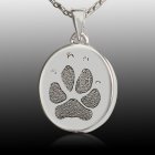 Small Oval Paw Print Cremation Keepsakes