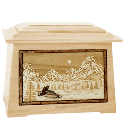 Snowmobile Maple Aristocrat Cremation Urn
