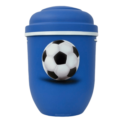 Soccer Biodegradable Urn in Blue