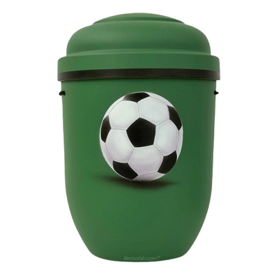 Soccer Biodegradable Urn in Green
