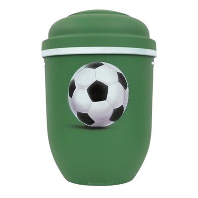 Soccer Biodegradable Urn in Lime