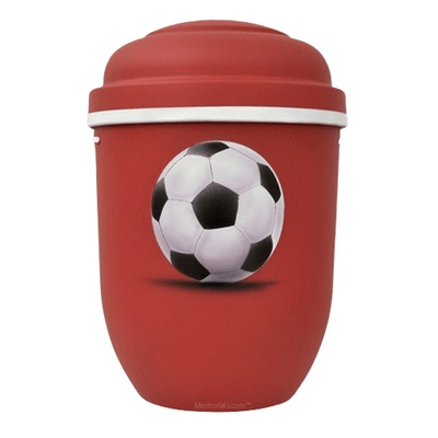 Soccer Biodegradable Urn in Red