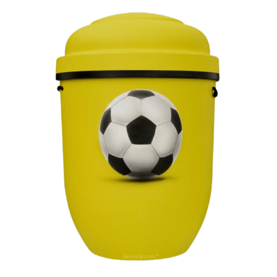 Soccer Biodegradable Urn in Yellow