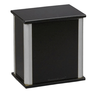 Solitude Silver Nero Absoluto Granite Urn