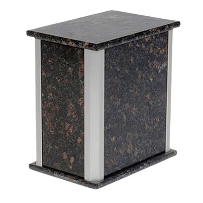 Solitude Silver Tan Brown Granite Urn