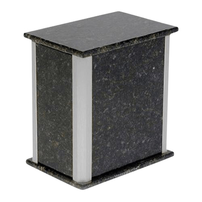 Solitude Silver Verde Granite Urn