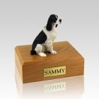 Springer Spaniel Black & White Sitting Medium Dog Urn