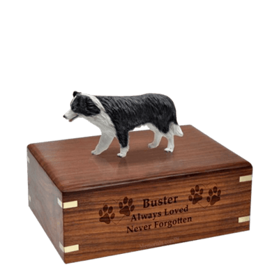 Standing Border Collie Medium Doggy Urn