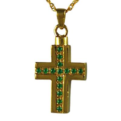 Emerald Crystal Cross Keepsake Pendant II