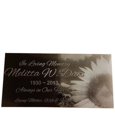 Sunflower Granite Memorial Stone