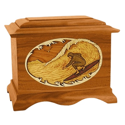 Surfer Mahogany Cremation Urn