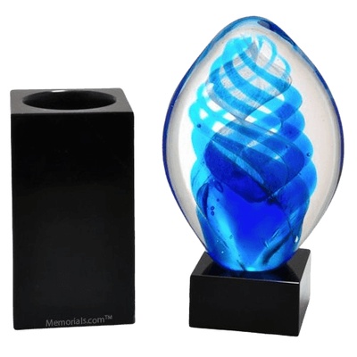 Swirl Blue Keepsake Urn