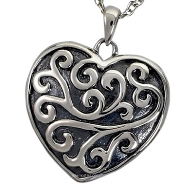 Swirling Heart Cremation Pendant
