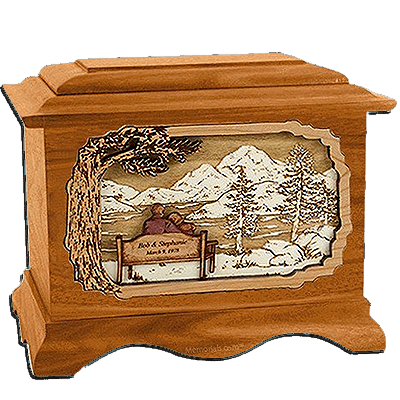 Together Always Mahogany Cremation Urn for Two