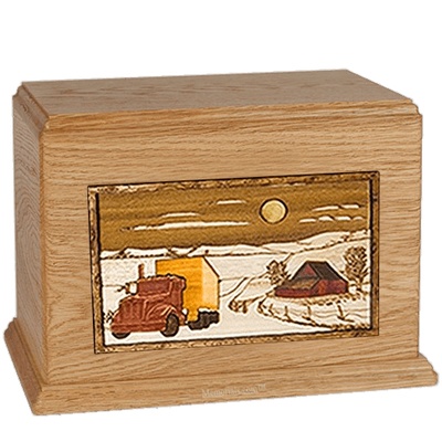 Trucker Oak Companion Urn