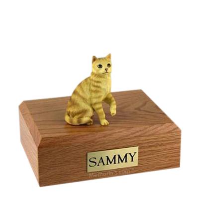 Tabby Red Sitting Large Cat Cremation Urn