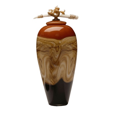 Tangerine Strata Art Cremation Urn