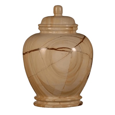 Teakwood Elegant Marble Cremation Urn