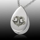 Teardrop Nose 14k White Gold Print Cremation Keepsakes