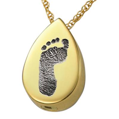 Tearful 14K Gold Cremation Print Keepsake