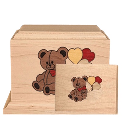 Teddy Children Wood Cremation Urns