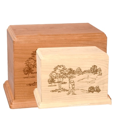 Tee Time Wood Urns