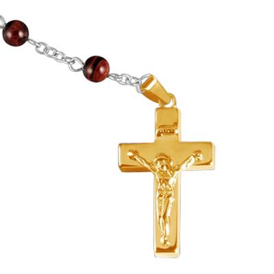 Tiger Eye Gold Cremation Rosary