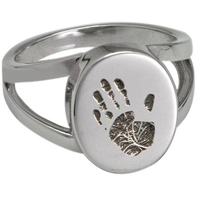 Timeless Sterling Cremation Print Ring
