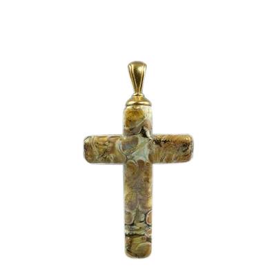 Topaz Cross Small Cremation Ash Pendant