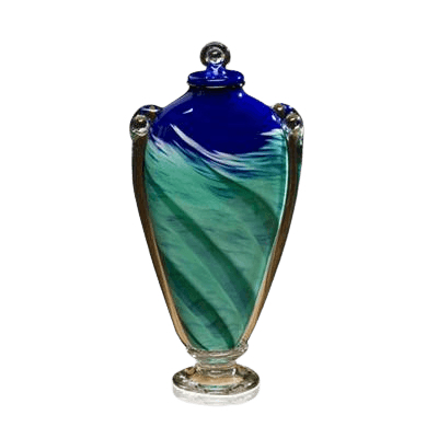 Tranquil Wave Glass Urn
