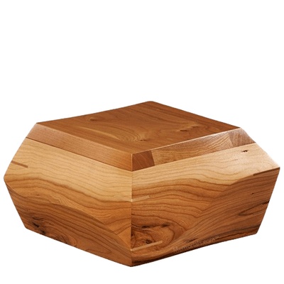 Trapezium Cherry Wood Urn