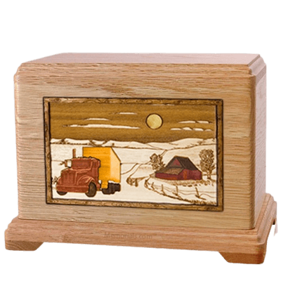 Trucker Oak Hampton Cremation Urn